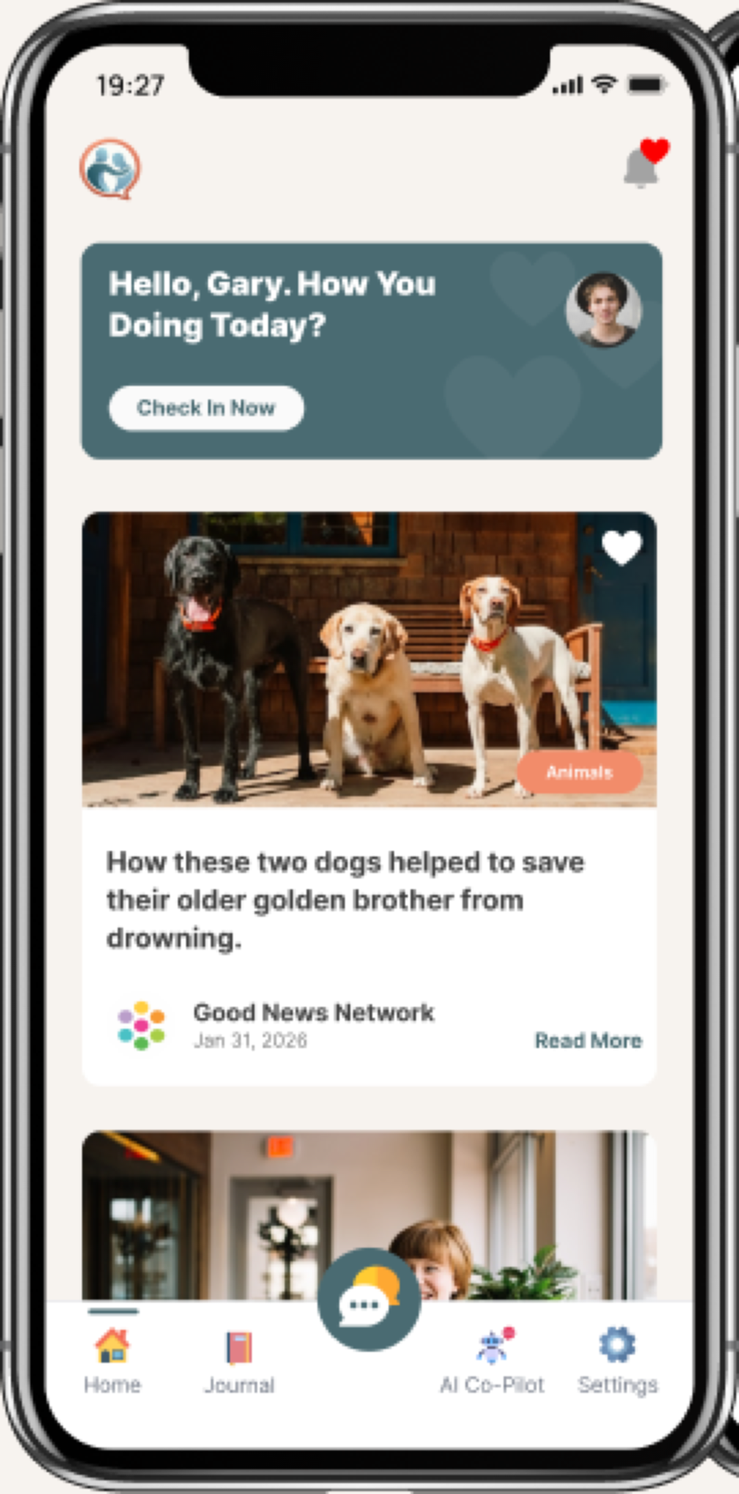 How You Doing app home screen